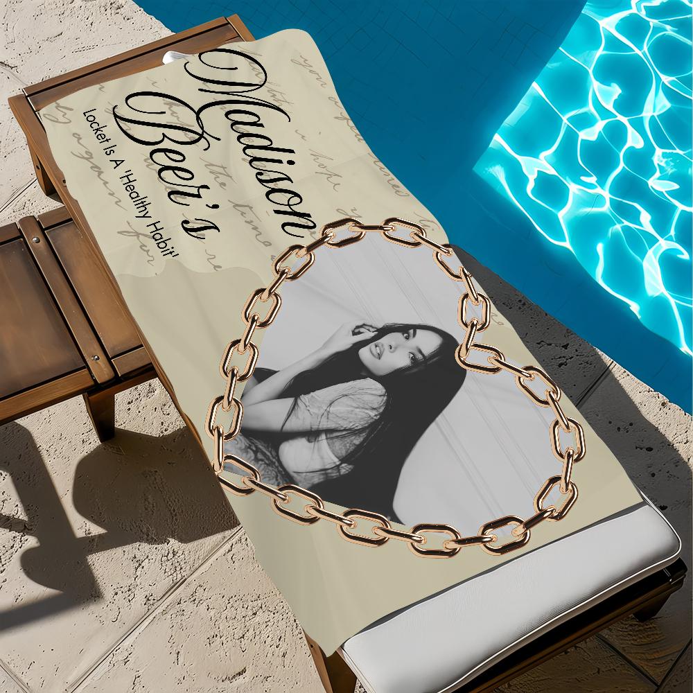 Singer Madison Beer Towel Large Quick-Drying Microfiber soft Beach Towel for Travel Fitness Sauna Bathing Camping