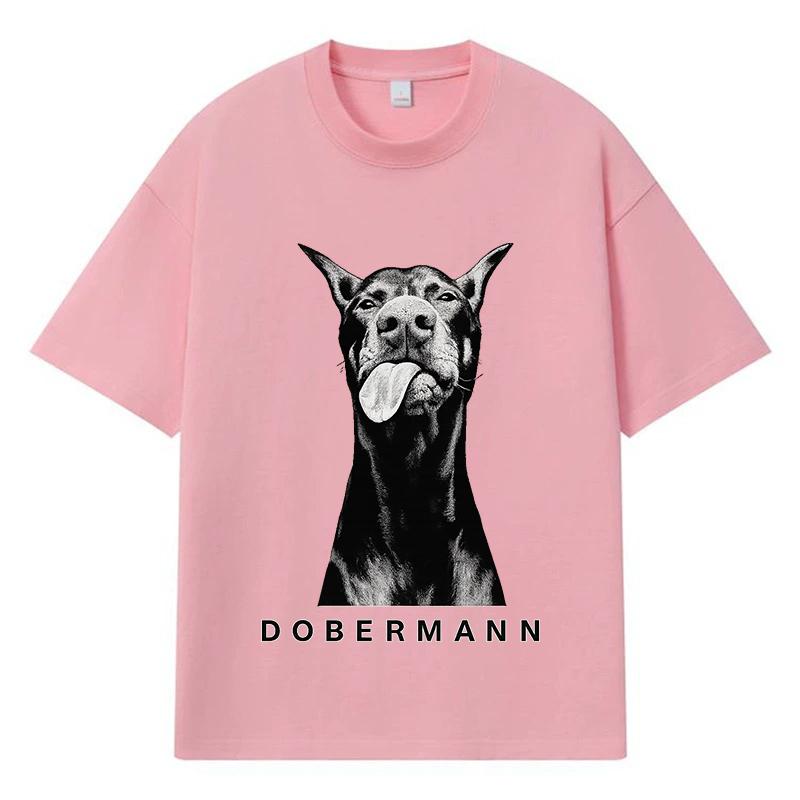 2026 Doberman Printed Graphic Streetwear Y2k Harajuku Men Women Clothes 100% Cotton T Shirt Casual Oversized Summer Men T-shirt