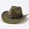 Overseas upturned top hat Western cowboy hat Tibetan felt hat Cow head grassland plateau ethnic style outdoor hat men