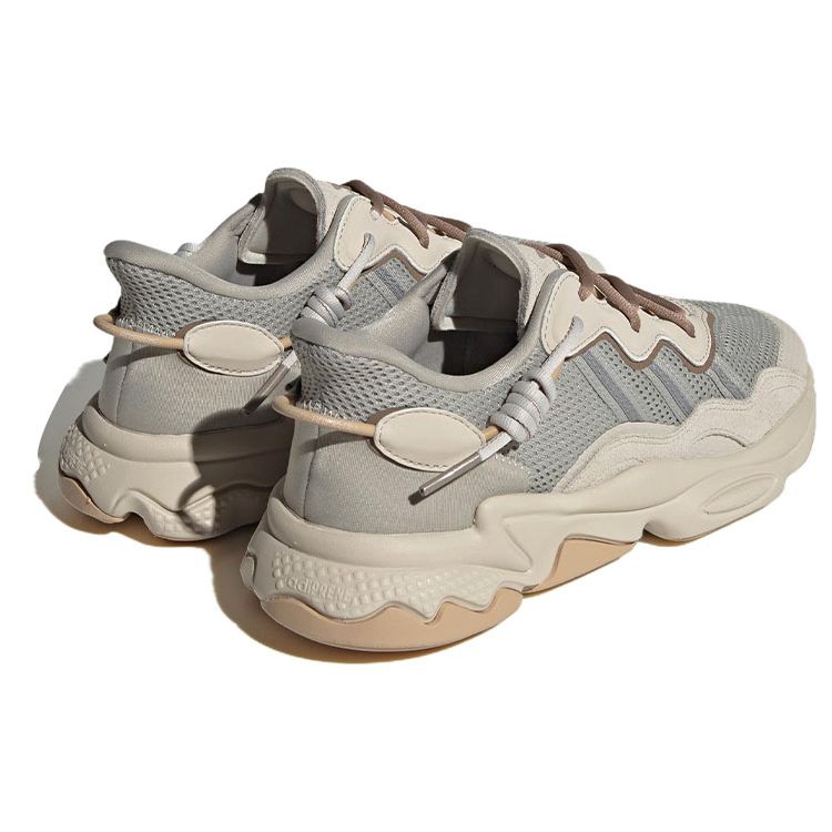 Adidas Originals Ozweego Fabric Synthetic Leather Classic Retro Low-Top Lifestyle Sneakers Unisex Sneakers Gray Brown IF0426
