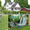2D Idyllic Forest Waterfall Nature Wall Tapestry, Lake Swan Fishing Boat Flower Bird Bedroom Home Decor