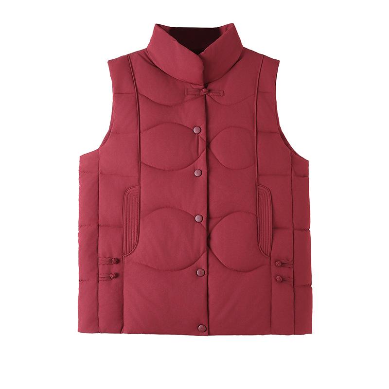 Cozy Mid-Length Padded Waistcoat for Plus Size Moms