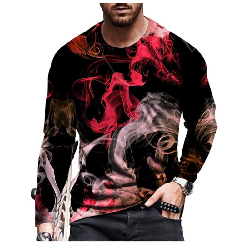 New Men's Clothing Personalized 3d Printed T-shirt Personalized Outdoor Entertainment Men's Round Neck Long Sleeve T-shirts Tops