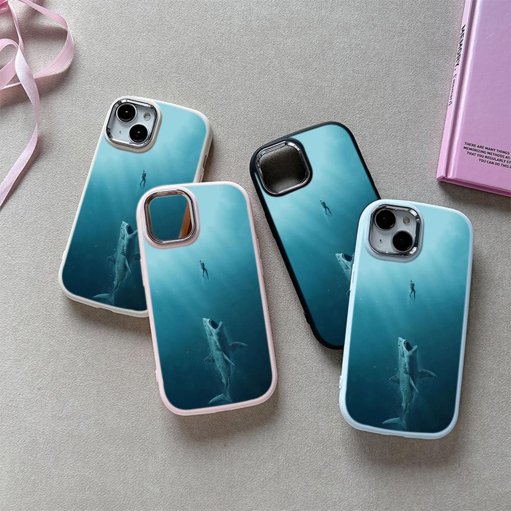 

Мягкая задняя крышка N54 Great White Shark для iPhone 14 15 Pro Max Samsung A54 A22 Xiaomi Poco X5 Redmi Huawei Realme, защитная рамка для камеры, чехол