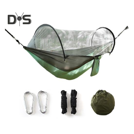 Amaca da campeggio con rete anti-moscerini da 200 kg, traspirante, leggera, portatile, singola, con cinghie per alberi, facile da montare, per interni ed esterni, da trekking