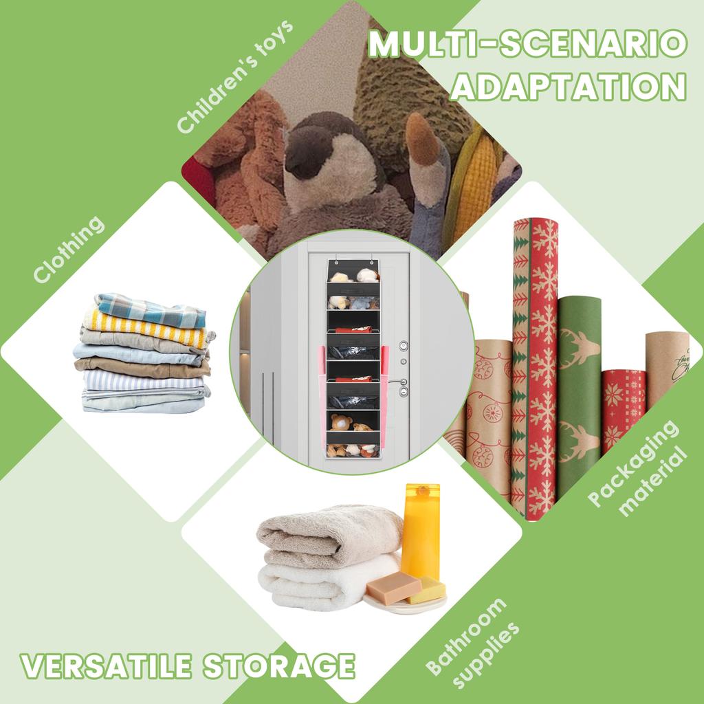 4 Layer Over The Door Hanging Organizer Quick Access Closet Present Wrap Holder With Removable Drawer Clothes Toys Doll Storage