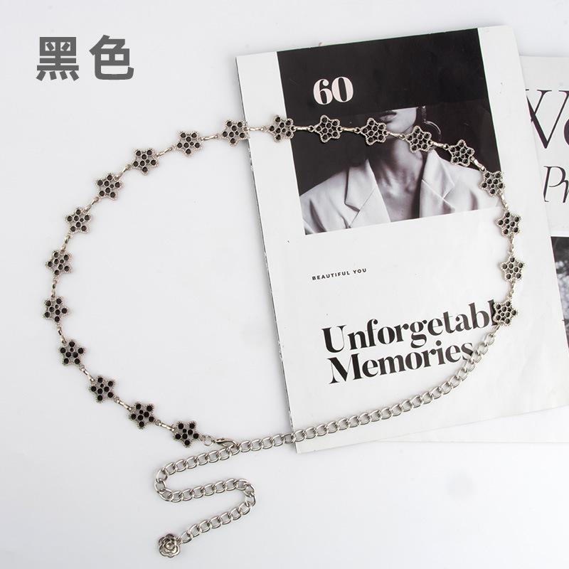 Flower Star Metal Decorative Waist Chain Women With Skirt Waist Body Chain Women'S Thin Belt Tide