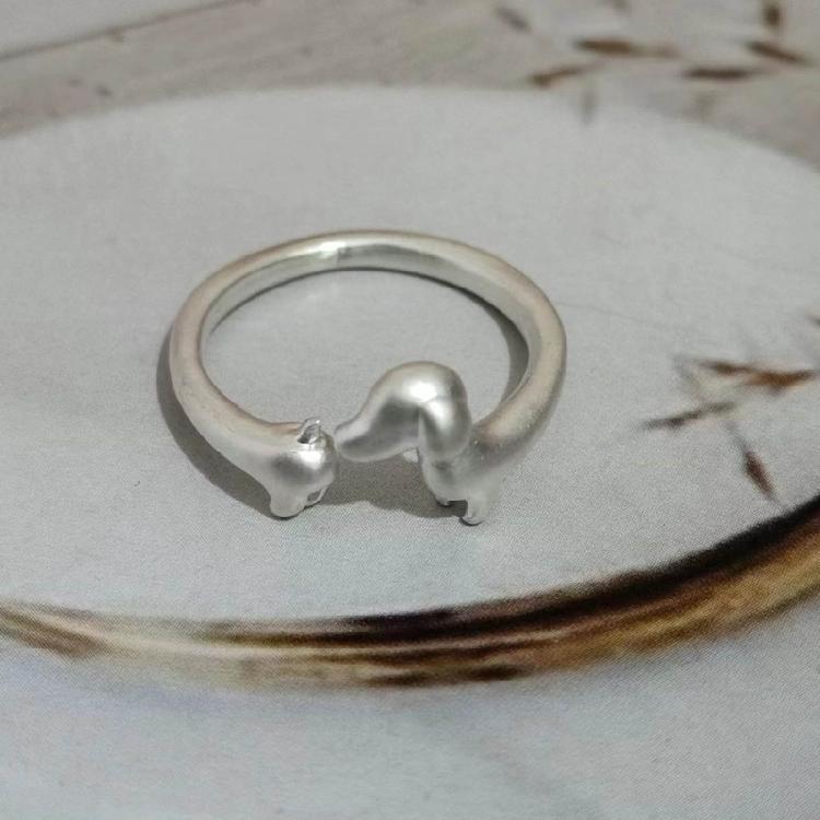 Adorable Dachshund Rings Adornment Animal Theme Rings Jewelry Hiphop Accessories