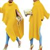 High Neck Solid Color Loose Sweater - Women's Autumn/Winter Fashion
