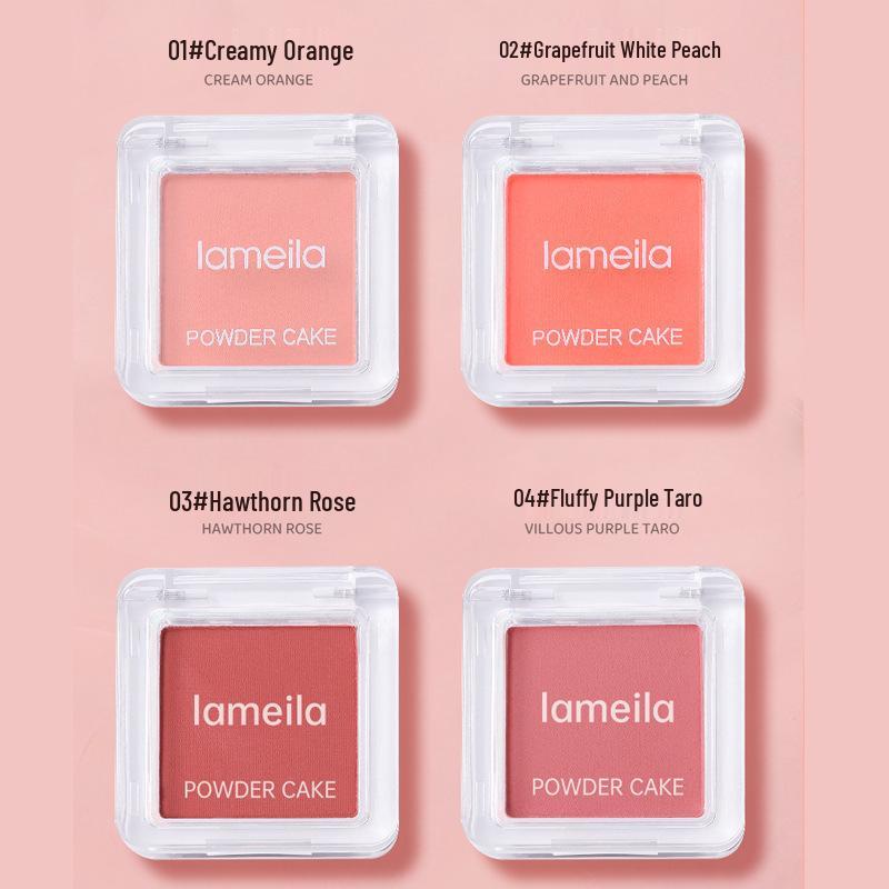 Matte Crystal Block Rouge: Nude Blush & Contour Palette - Purple, Blue & Peach for Face Shaping and Beginner-Friendly Makeup.