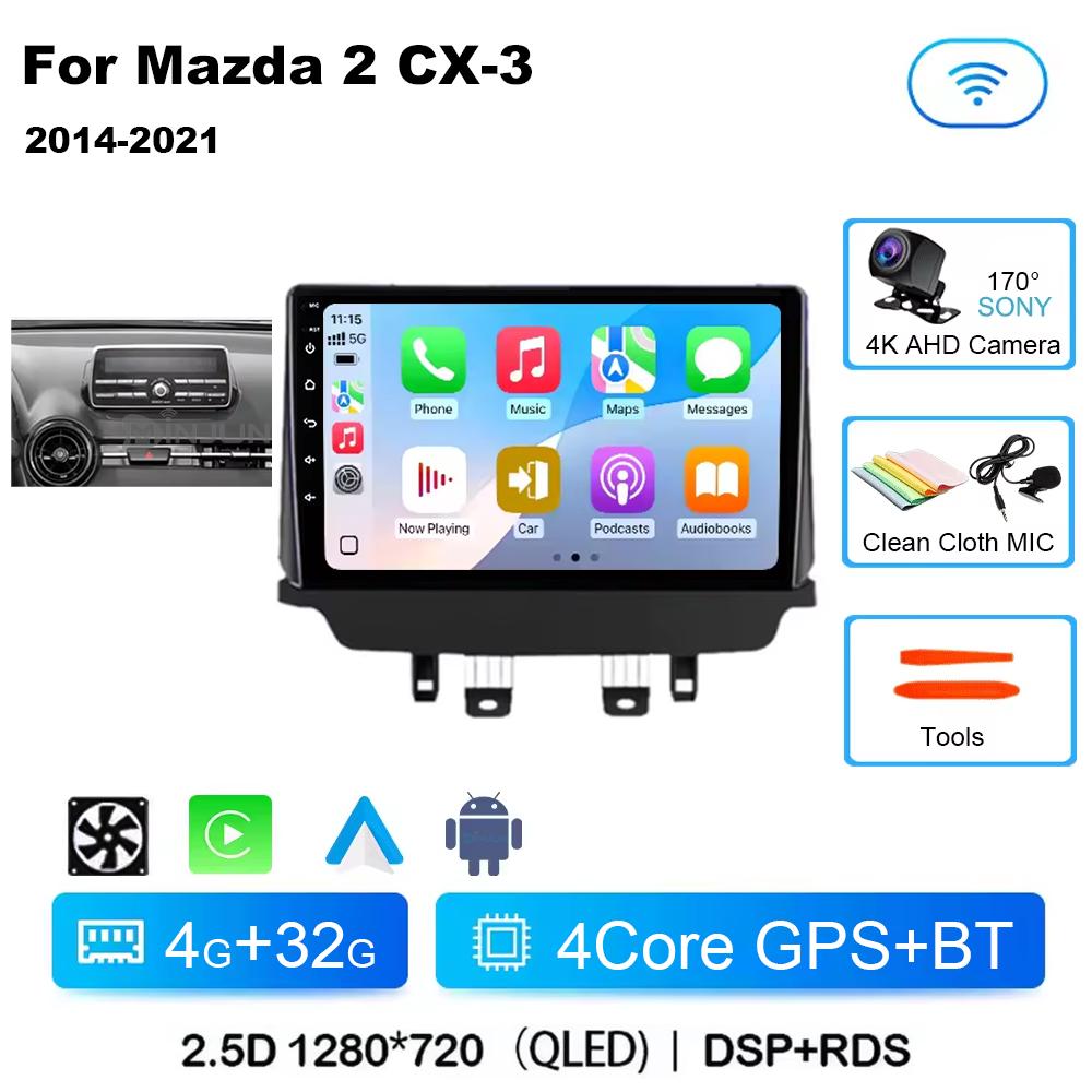 

Android 14 Carplay Auto для Mazda CX-3 DK Mazda 2 DJ 2014 - 2025 Автомобильный Радио Мультимедиа Видео Плеер Навигация GPS Нет 2Din 2 Din