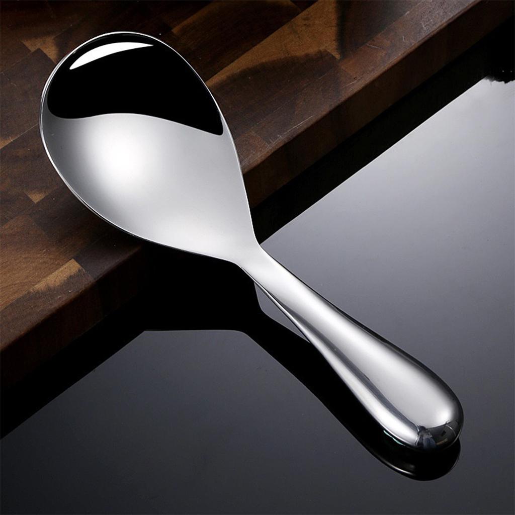 1 Stück Reislöffel aus Edelstahl Mehrzwecklöffel mit langem Griff Buffet-Servierlöffel Suppenlöffel Haushaltsküchenhelfer