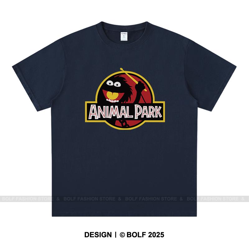 Animal Park Men's T-Shirt 100% Cotton Oversized Wildlife Graphic Tees for Men Jungle Adventure Nature Lover Top