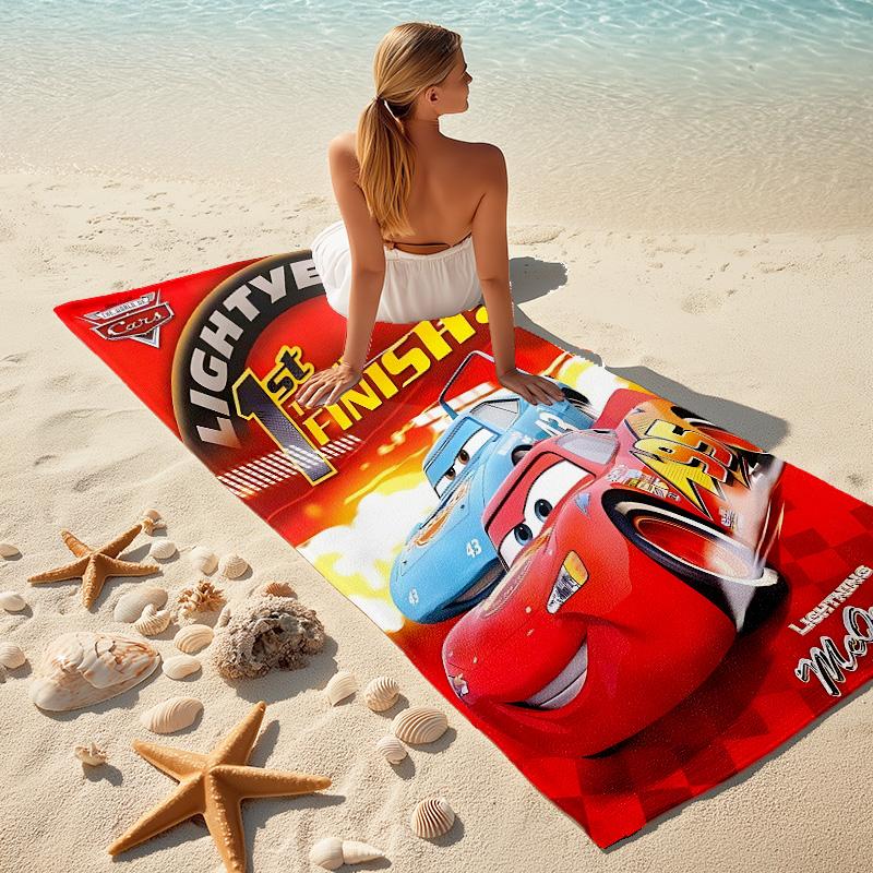 1pc Cars Movie Poster Collage Beach Towel, Highly Absorbent, Soft Comfortable, Yoga, Swimming, Fitness, Camping, Beach Activities. B73005