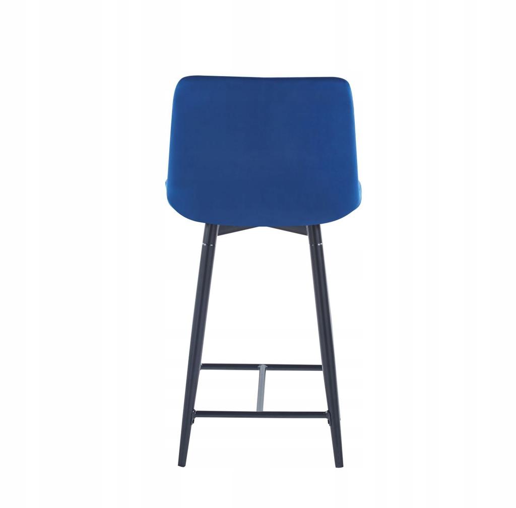 H1-FX velvet blue stool (black frame)