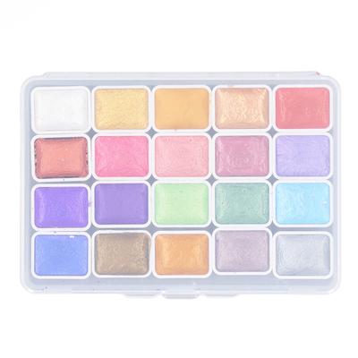 Glitter Watercolor Paint Set Pearlescent Soluble Metallic Colors Watercolor Paint for Shimmer