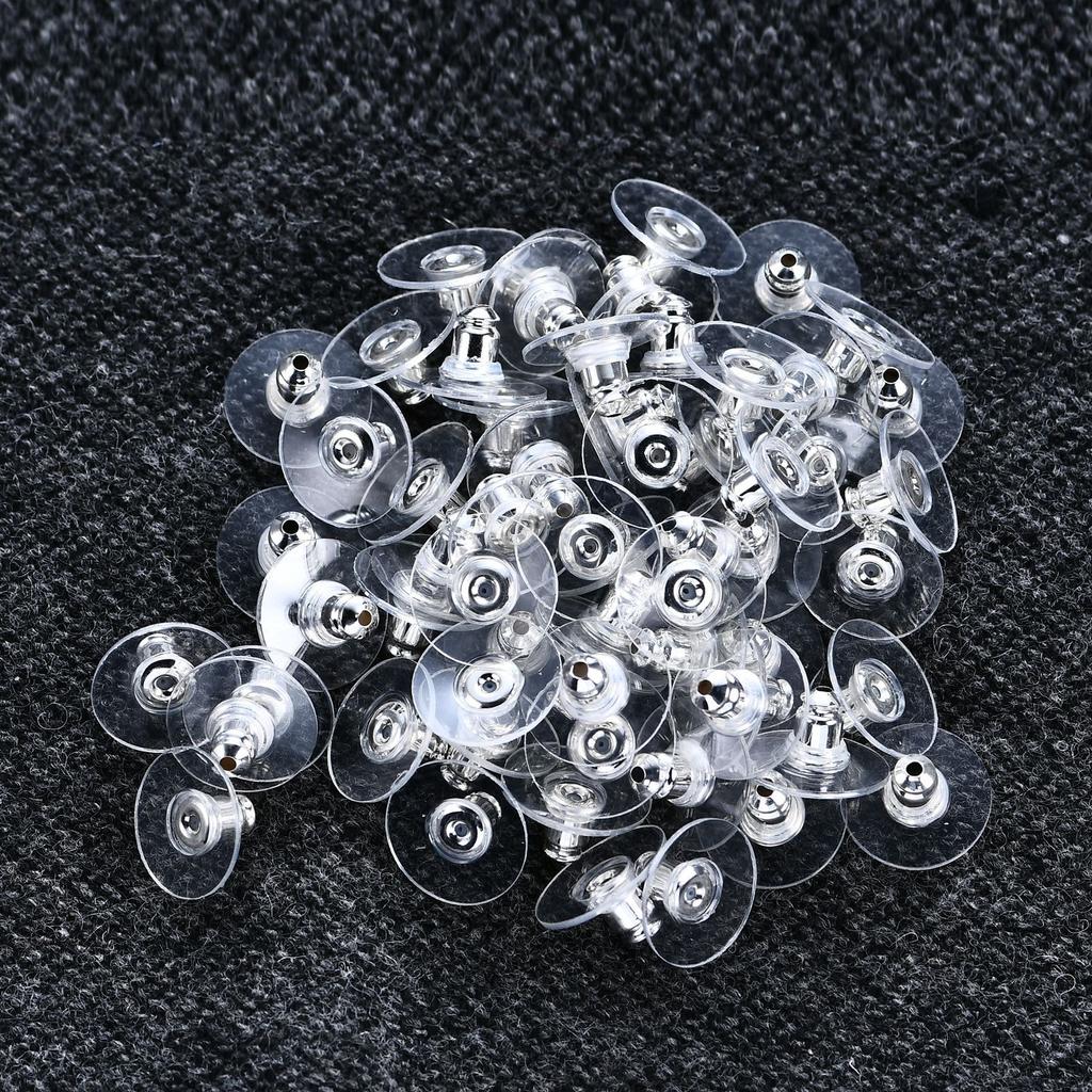 Lan Guang 12mm 1000Pcs Copper+Rubber Earring Stoppers Stopper Stud Supplies DIY Jewelry Findings Making Accessories