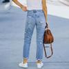 Streç Kadın Kot Yırtık Denim Kalem Pantolon
