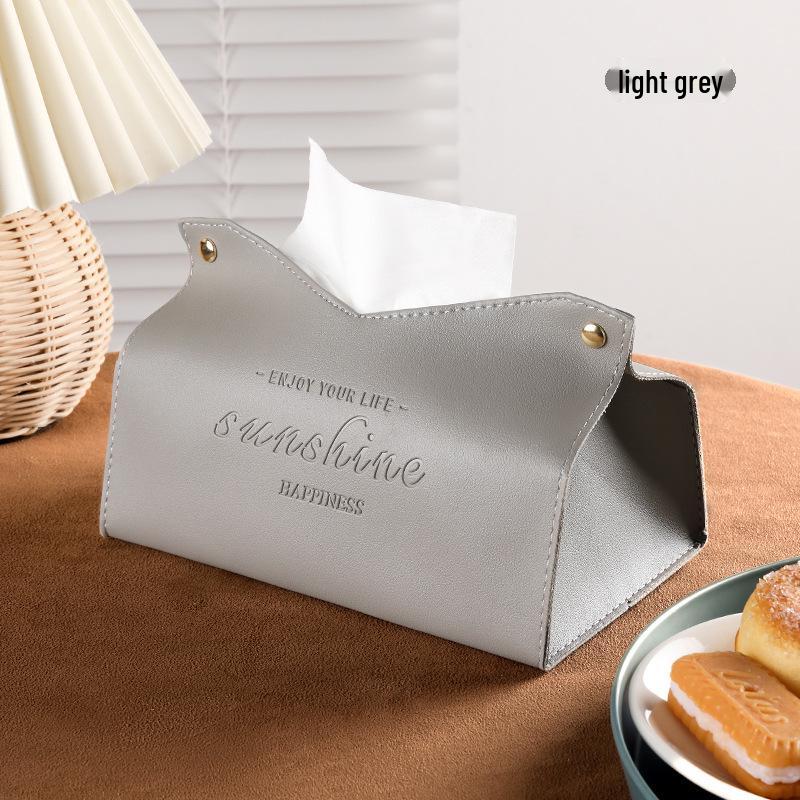 Nordic Leather Tissue Box: Creative High-End Minimalist Design for Living Room or Car Use