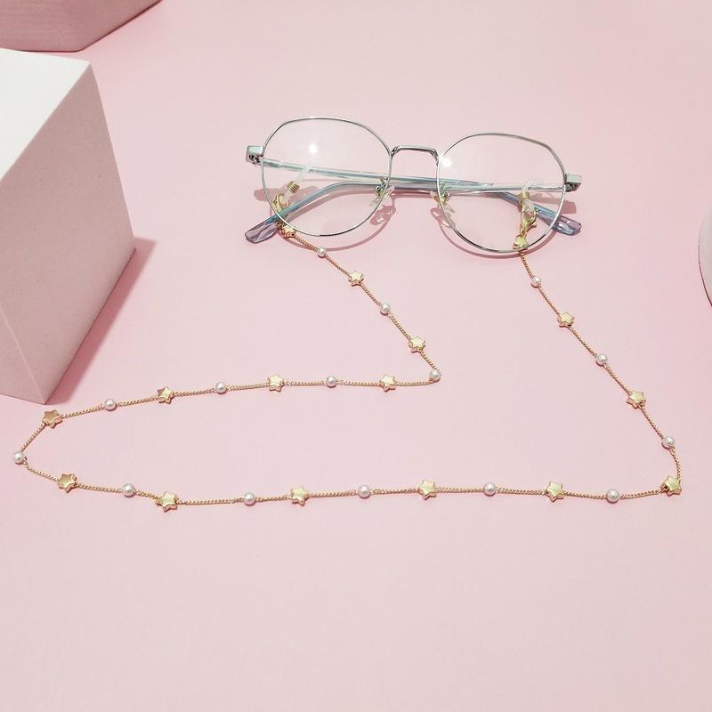 Simple Pearl Mask Chain Multi-use Earphone Anti-lost Lanyard Necklace Color Love Glasses Chain