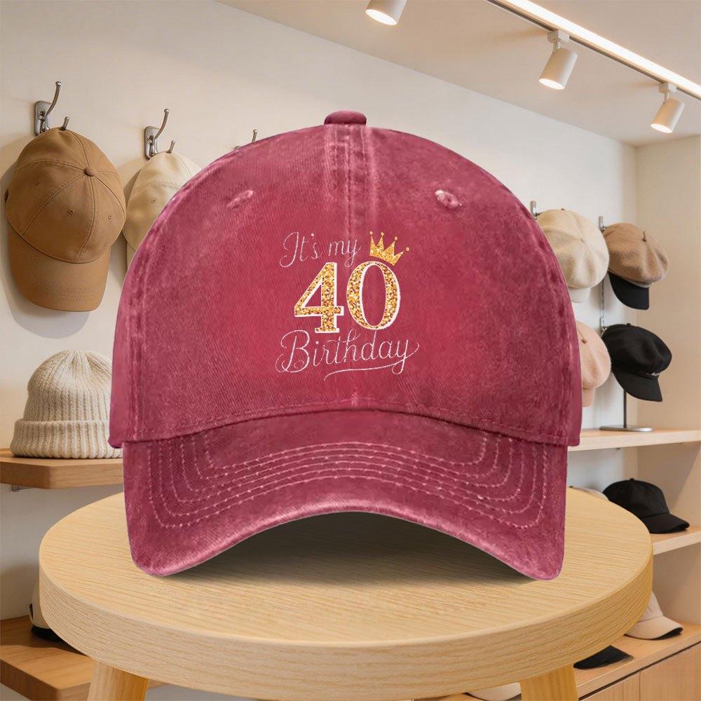 Unisexs th Birthday Baseball Cap with Golden Crown  Number Adjustable Unisex Duckbill Hat for Spring Autumn Travel Beach