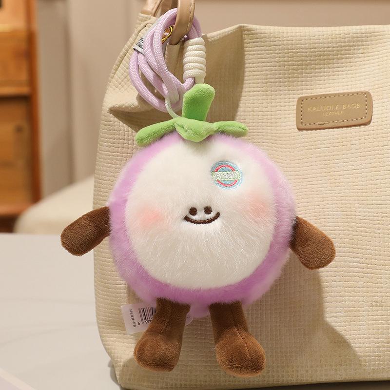Cute Cartoon Fruit Plush Keychain Kiwi Dragon Fruit Banana Doll Pendant Bag Charm Accessory 15cm (0.1kg)
