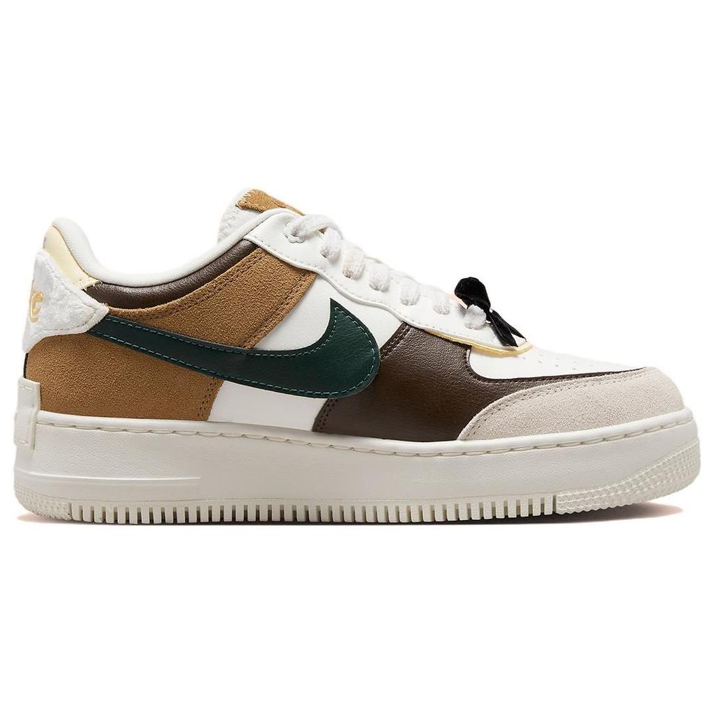 Nike Air Force 1 Shadow Bling Women Sneakers Cream Sail Dark-Driftwood FB1857-111