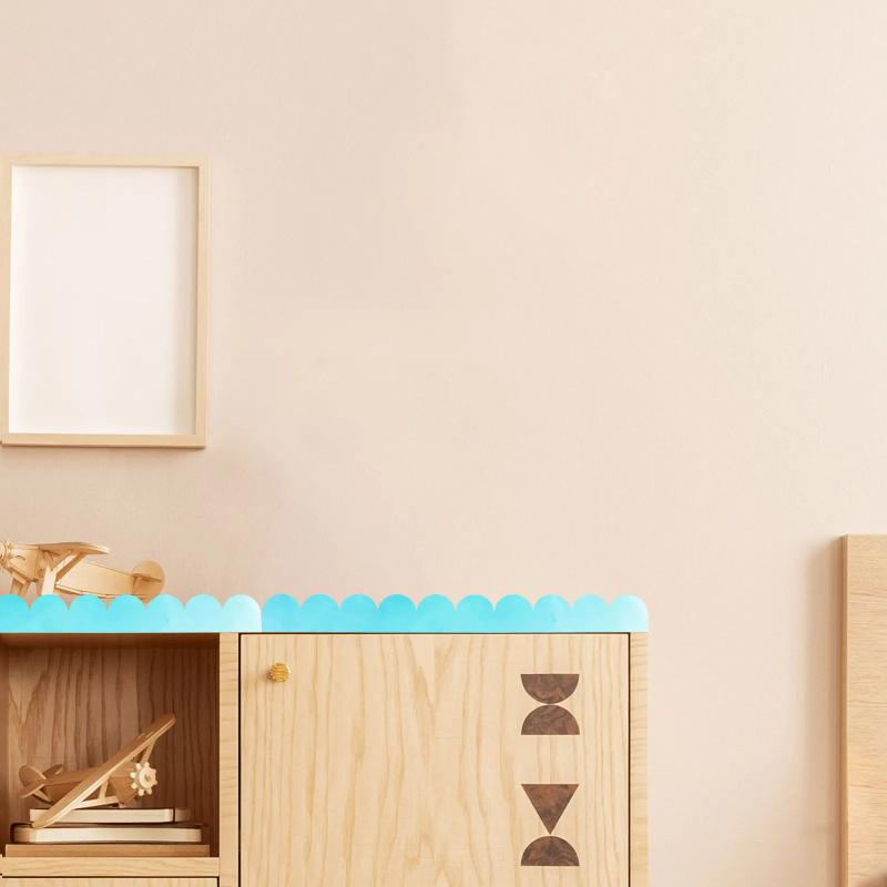 12pcs Wooden Strips Scalloped Unfinished Decorative Edge Moulding Wood Border Trim for DIY Crafts Wall Cabinet Home Decoration