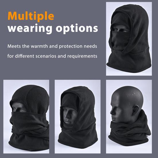 Skiing Headgear Outdoor Winter Warm Hat 3-in-1 Integrated Thermal Hood Scarf Face Guard Sports Running Hat