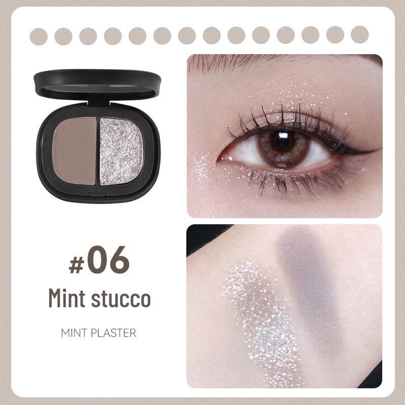 NOVO5834 Micro Dream Matte & Shimmer Two-Color Pigmented Eyeshadow Palette - Long-Lasting Daily Makeup.