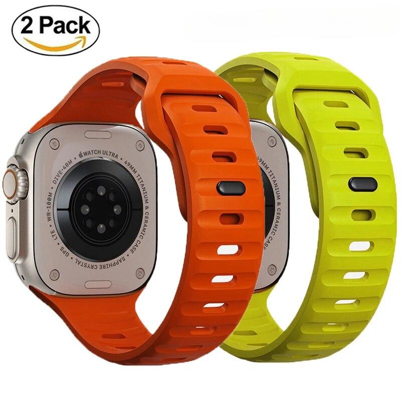 

Soft Silicone Strap For Apple Watch Band Ultra 49mm 45mm 41mm 44mm 40mm 42mm 38mm Sport Watchband Iwatch Serise 8 7 6 5 Bracelet