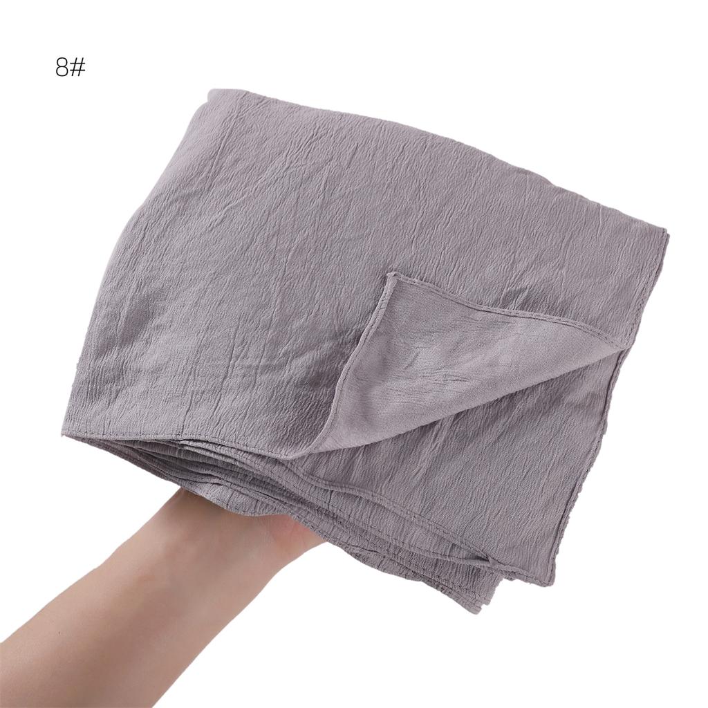 High Quality Breathable Elastic Wrinkle Long Scarf Women Plain Color Polyester Crinkle Soft Hijab Muslim Ladies Turban Headwraps