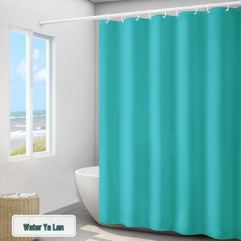 Thickened Solid Color Waterproof and Mildew-proof Polyester Shower Curtain