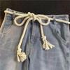 Vintage Cotton Linen Braided Rope Belt Adjustable Waistband Sash for Jeans Casual Outfits Youthful Unisex Design