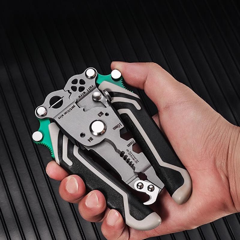 1Pc Multifunctional Foldable Thickened 18-in-1 Wire Stripping Pliers,