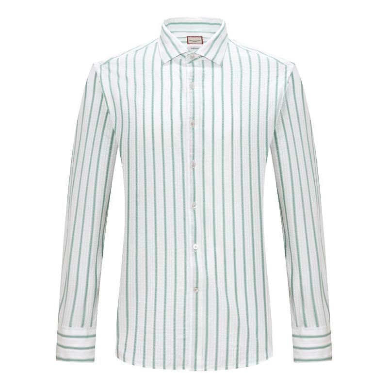 CAMICISSIMA Men's Wrinkle-Free Striped Long Sleeve Casual Shirt