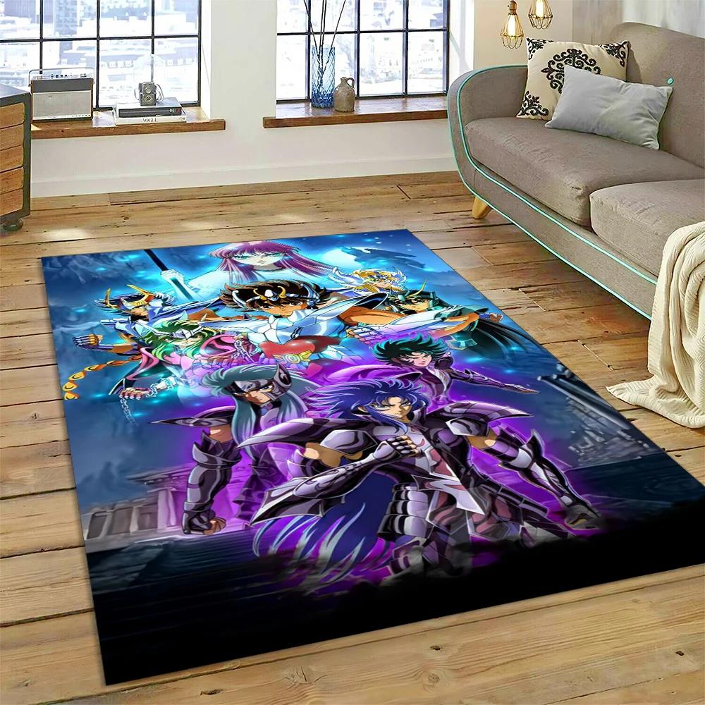 Cartoon Saint Seiya 3D Retro Anime Carpet Rug for Bedroom Living Room Home Sofa Decoration,Children Game Large Decor Floor Mat