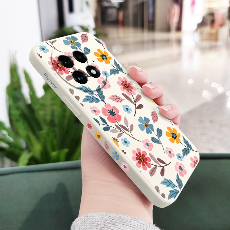 Flowerstalk Flower Phone Case For Oneplus 15 15R 13 13R 12 12R 11 10 10T 9R 9RT 9 8T 8 7T Pro Liquid Silicone Cover