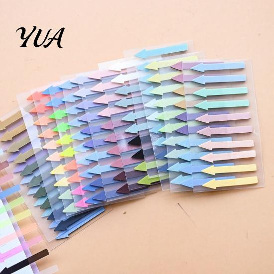 Non Blocking Text Labels Arrow Index Tab Stickers, Translucent PET Page Markers, Tabs Colorful Sticky Flags for Organizing Book And File Color