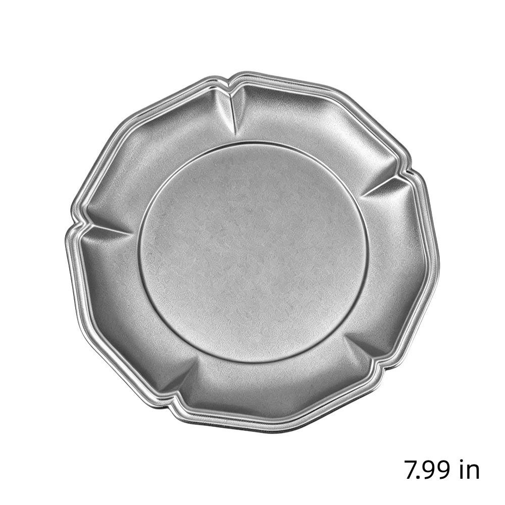 Retro Style Stainless Steel Cake Tray Silver Color Jewelry Storage Organizer  Jewelry Display