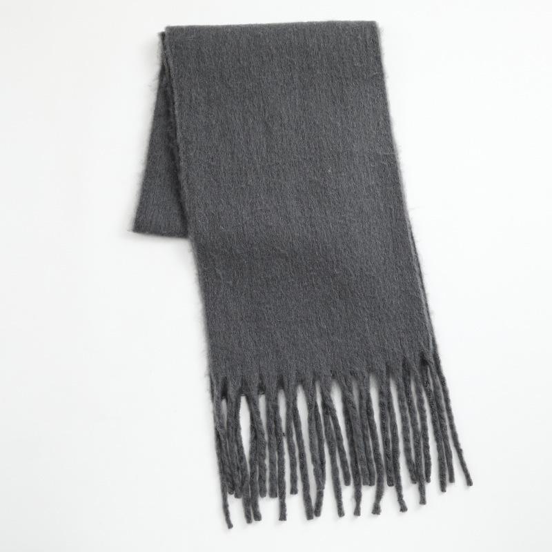 Imitation Cashmere Scarf Soft and Waxy Thickened Men's Thick Tassel Woolen Scarf Women's Winter Solid Color Autumn and Winter Scarf