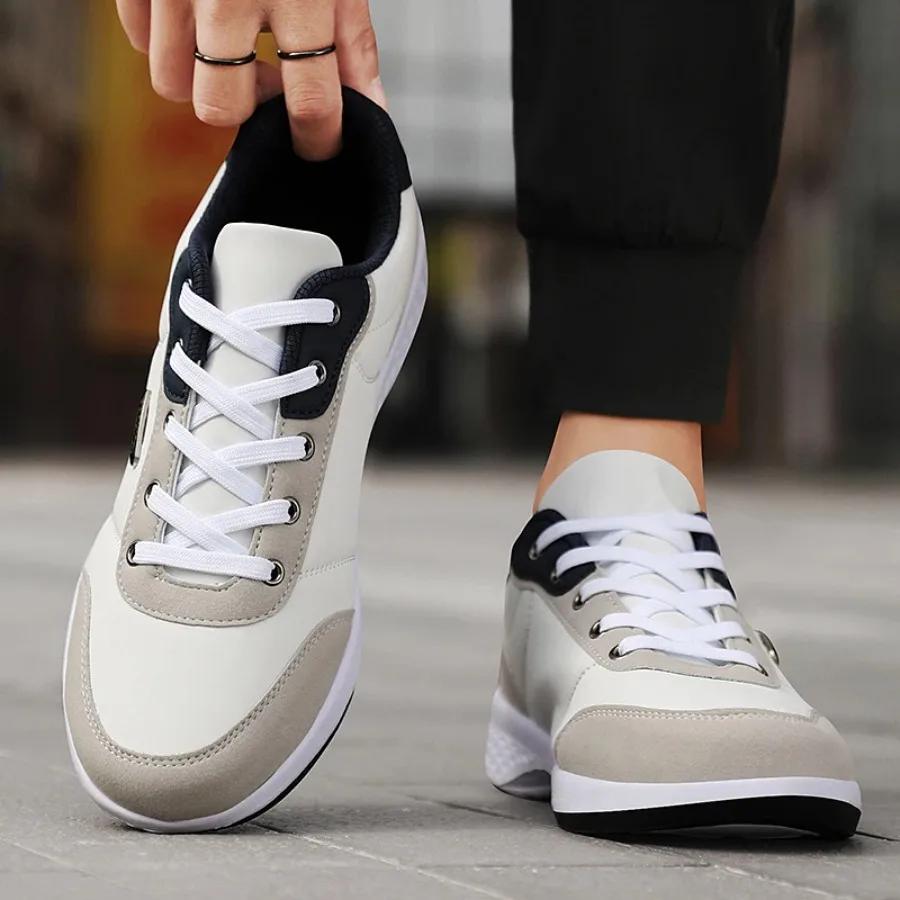 Men Leather Shoes Sneaker Trend Sport Shoes Breathable Men Sneakers Non-slip Footwear Holiday Shoes