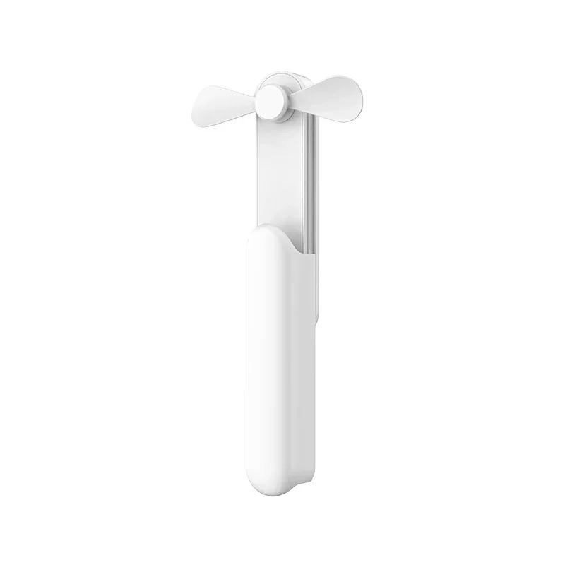 

3 in 1 Handheld Fan with Power Bank USB Rechargeable 2000mAh Foldable Mini for Travel Outdoor Office білий