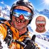 Novinka Starý muž obličej lyžařská, Vtipný realistický 3D tištěný celoobličejový zimní, Větruodolný venkovní kryt pro muže a ženy (Sluneční brýle nejsou součástí dodávky)