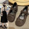 French With Skirt, Shallow Mouth Flat-Soled Single Shoes, Women'S New Spring Bow, Mary Jane Gentle Wind Single Shoes