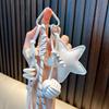 PU Leather Star Keychain & Bag Charm with Woven Rope