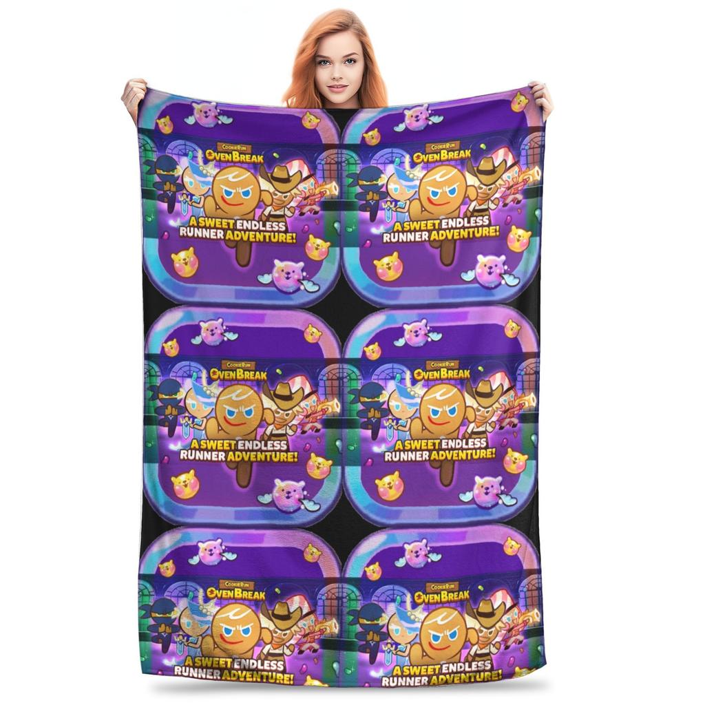 Milky Way Cookie Fleece Blanket Cookie Run Kingdom Creative Throw Blankets for Home Hotel Sofa 150*125cm Quilt