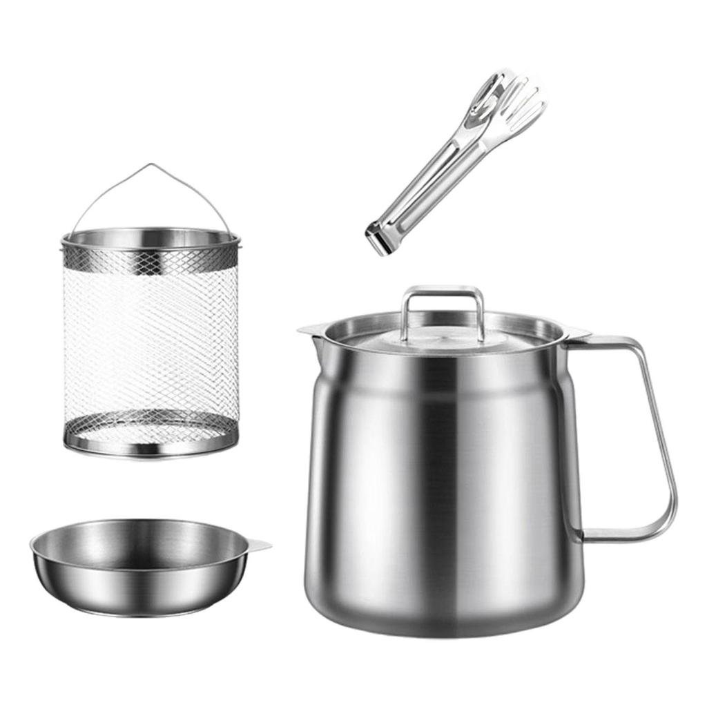 Stainless Steel Oil Filter Pot Deep Frying Pot for Fried Chicken Baking