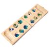 Board Game Set,Folding Wooden Board And MultiColored Glass Stones, Portable Traavel Board Game Gemstone Chess, Wooden Puzzle Toy