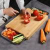 Multifunctional Bamboos Chopping Block With Integrated Storage Bamboos Kitchen Ready Board For Kitchen Essential